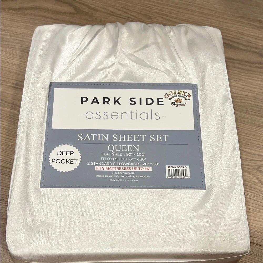 Satin Sheet Set - Queen - White